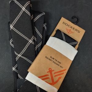 Men's Dockers Tie and Pocket Square Set NEW